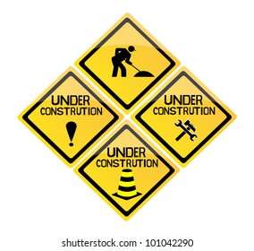 set of icon sign for under construction