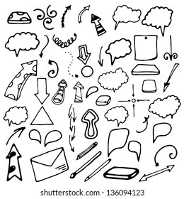 Set icon silhouette isolated arrows. Abstract design logo. Logotype art - vector