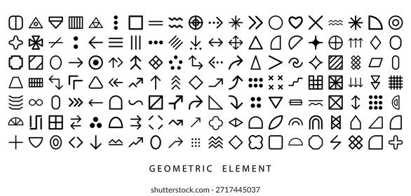 Set von Icon einfache geometrische vielfältige Sammlung von sauberen schwarzen Icons perfekt für zeitgenössische digitale Branding.