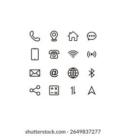 Conjunto de icono en el teléfono inteligente 