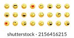 Set Icon Smile Emoji. Realistic Yellow Glossy 3d Emotions.Vector illustration