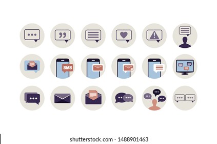 set icon social media vector template