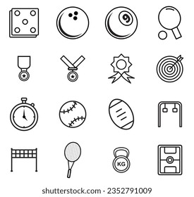 Set icon sport editable stroke, awards sport icon 