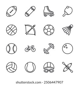 Set of icon sports equipment