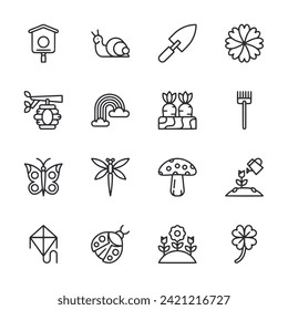 Set of icon spring season