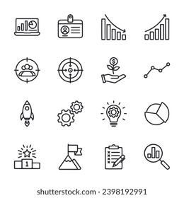 Conjunto de negocios de inicio de iconos