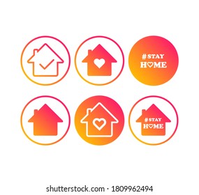 Set icon stay home. Isolated icon set on white background perfect for posts, news. Distancing measures to prevent virus spread. Covid19 signs