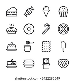 Set of icon Sugary Food