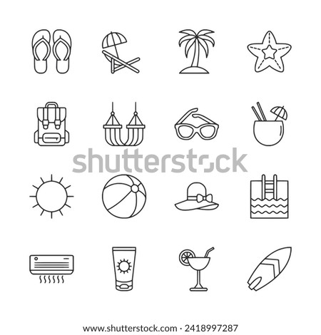 Set of icon summer holiday