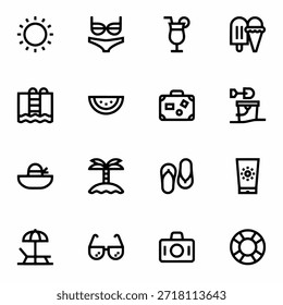 Conjunto de iconos Días festivos de verano
