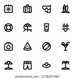 Conjunto de iconos Días festivos de verano