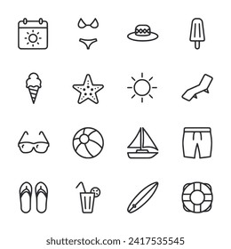 Set of icon summer travel