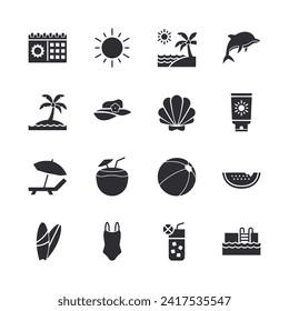 Set of icon summer travel