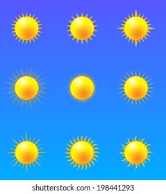Set icon sun weather