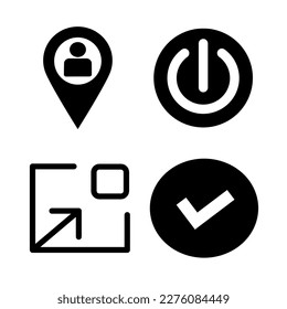 set icon symbol isolated on white background, vector illustration