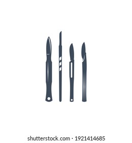 set icon or symbol tool surgical at surgery, various kinds of scalpel for medical surgery