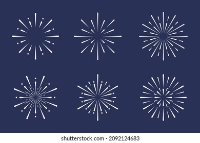 Set of icon templates for fireworks. In vector format