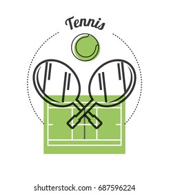 set icon tennis sport