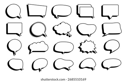 Vector de burbuja de discurso de cuadro de texto de icono de conjunto 