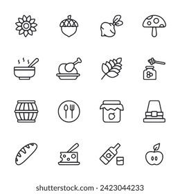 Set of icon Thanksgiving day