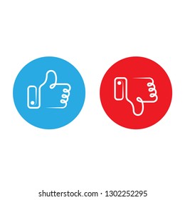 Set icon thumbs up. Outline symbols like for websites, web design, mobile app, infographics
