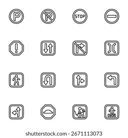 Set of icon Traffic Sign