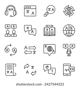Set of icon Translation Services