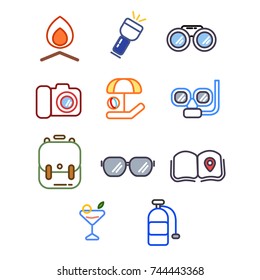Set icon Travel activity