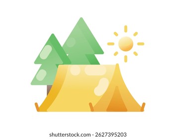 set of icon an Travel Gradient Camping