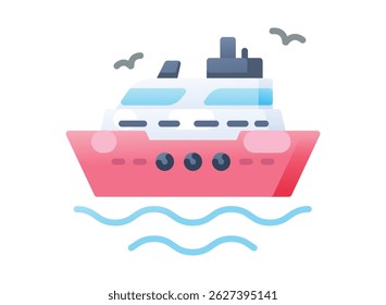 conjunto de ícone de navios de cruzeiro de gradiente de viagem