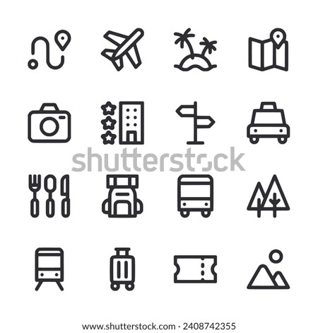 Set of icon travel and vacation