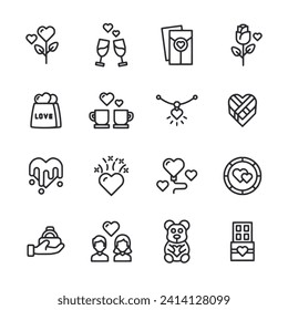 Juego de días de San Valentín de iconos