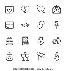 Set of icon valentine day