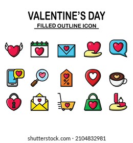 set of icon for valentine. eps 10