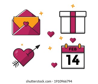 set of icon for valentine's day celebrations
