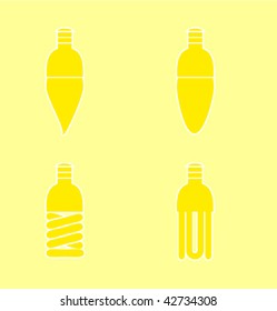 Set icon vector electric lamp.