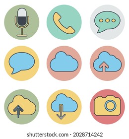 Set Icon Vector of Mobile App - Lineal Color Style - simple illustration. Editable stroke. Design template vector.outline style design.Vector graphic illustration