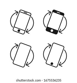 Conjunto de iconos vectorial Rotación de teléfono móvil Rotación