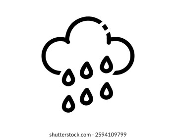 Set of an icon Weather Rain Line Style