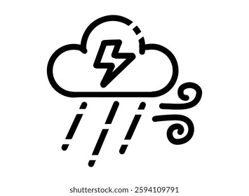 Set of an icon Weather Storm Line Style