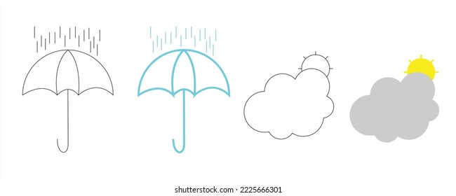 Einstellsymbol-Wettersymptomatik, Vektorgrafik	
