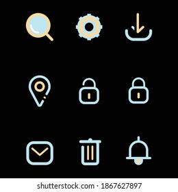 set icon for web, app etc, modern design, minimalist design