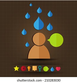 Set of icon web design with paper folding 