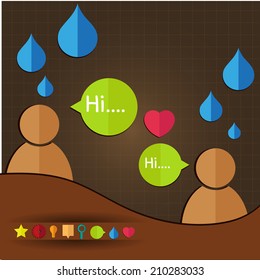 Set of icon web design with paper folding 