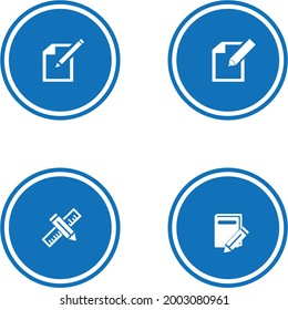 set icon for web, document and pen