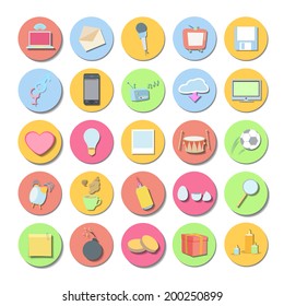 Set of icon web over white background 