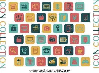 Set of the icon which is often used in a living scene (the circular type)