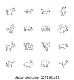 set of icon wild animal