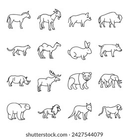 Set of icon Wild Animals