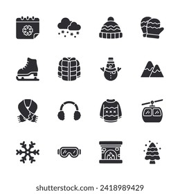 Set of icon Winter season